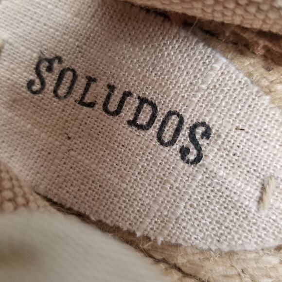 Soludos Women's Lauren Blue White Canvas Ankle Tie Espadrilles Size 5 - Picture 7 of 10